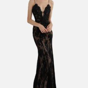 JOVANI Black sheer formal gown NEW WITH TAGS